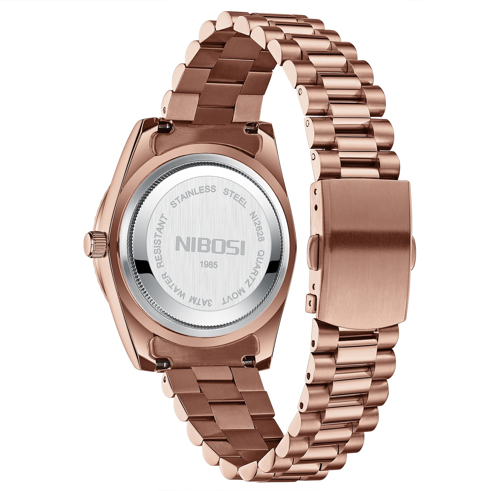 Nibosi Day-Date Roman Rose Silver